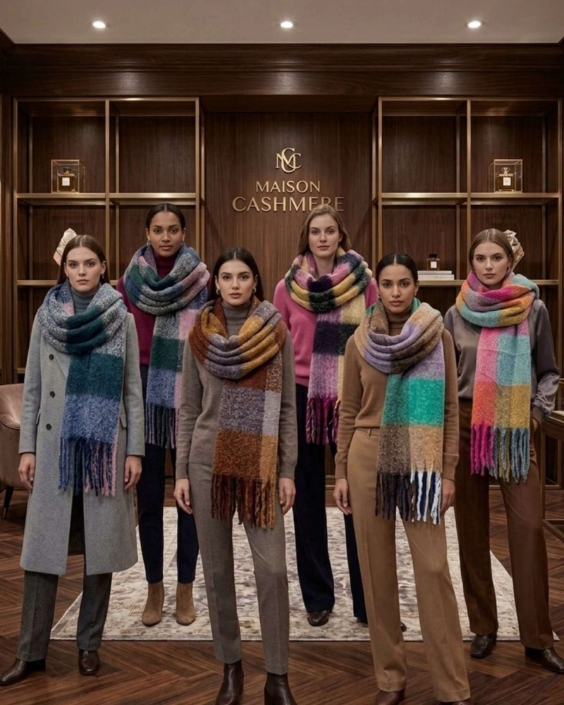 BUFANDA SOFT TARTAN COLOR BLOCK TEMPORADA INVIERNO 2026 DISEÑO SURTIDO - 1
