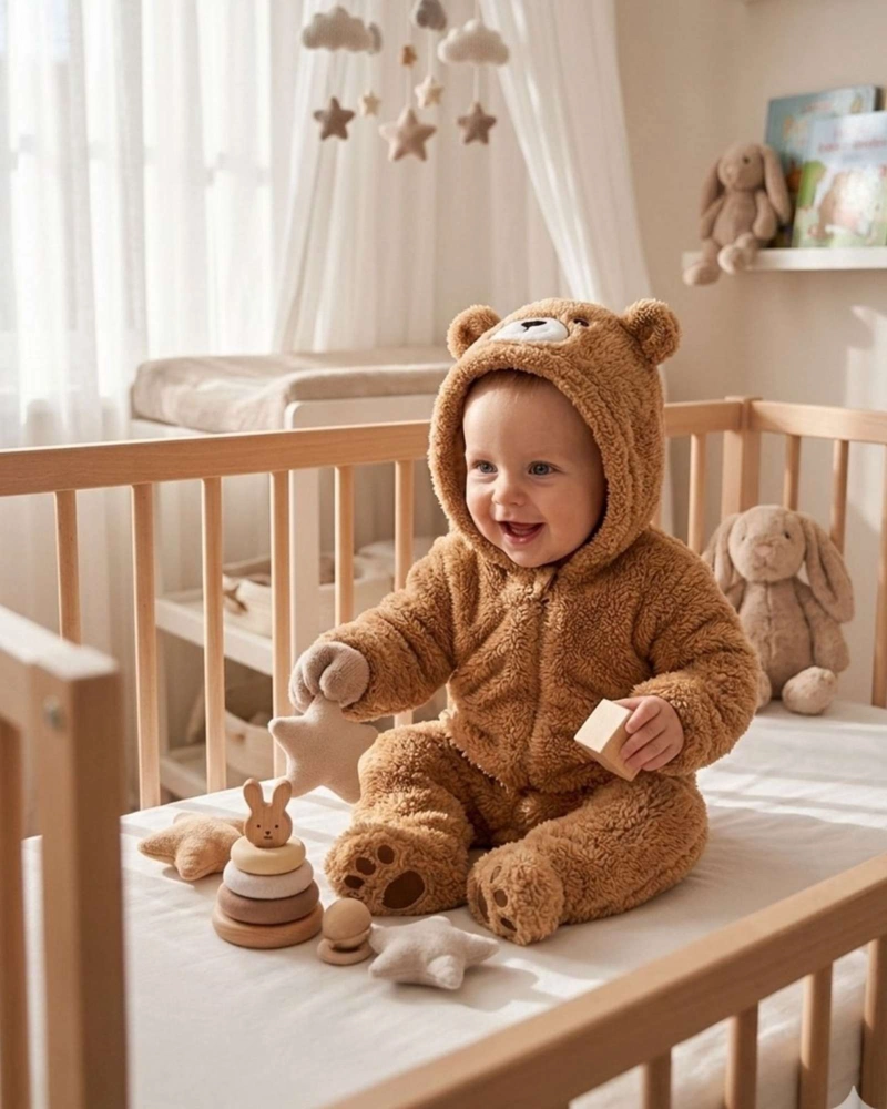 PIJAMA OSITO PELUCHE BEBE  ENTERITO TE RMICO ACOLCHADO INVIERNO - 1