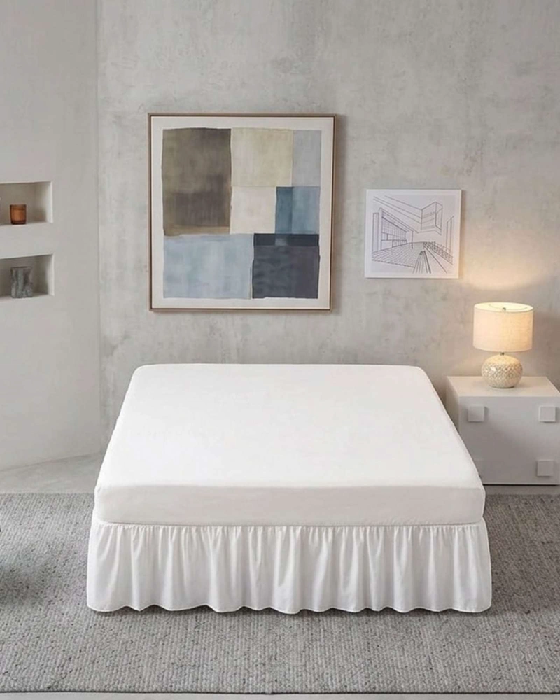 FALDON DE CAMA ESTILO MODERNO Y AJUSTE PERFECTO PLAZA Y MEDIA 105X200 CM - 1