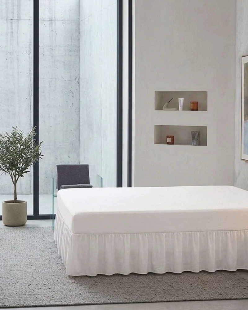 FALDON DE CAMA ESTILO MODERNO Y AJUSTE PERFECTO PLAZA Y MEDIA 105X200 CM - 3