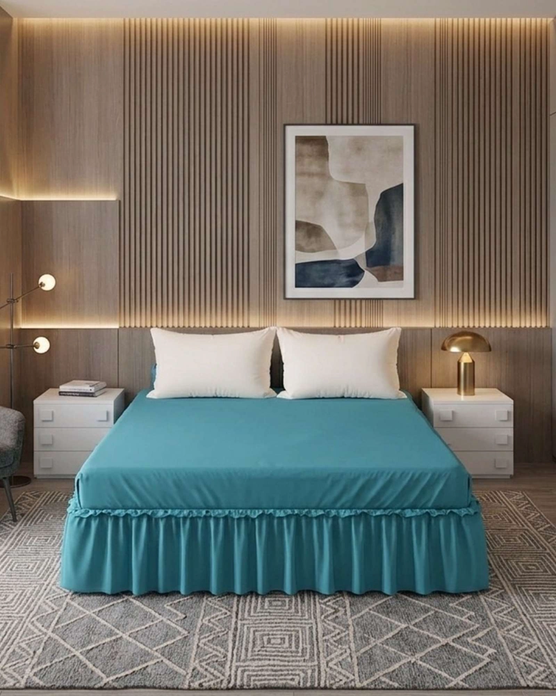 FALDON DE CAMA ESTILO MODERNO Y AJUSTE PERFECTO KING 180X200 CM - 1