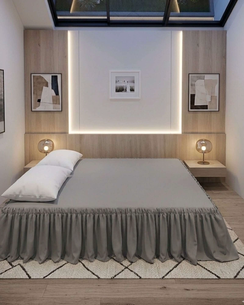 FALDON DE CAMA ESTILO MODERNO Y AJUSTE PERFECTO PLAZA Y MEDIA 105X200 CM - 3