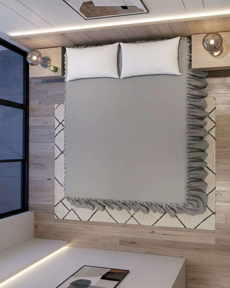 FALDON DE CAMA ESTILO MODERNO Y AJUSTE PERFECTO PLAZA Y MEDIA 105X200 CM - 5