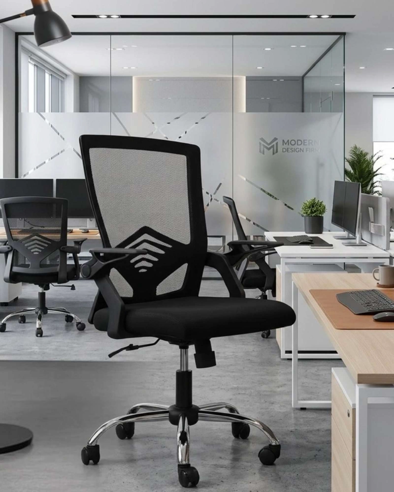 SILLA DE OFICINA ERGONOMICA CON APOYABRAZOS RECLINABLES Y SOPORTE LUMBAR - 3