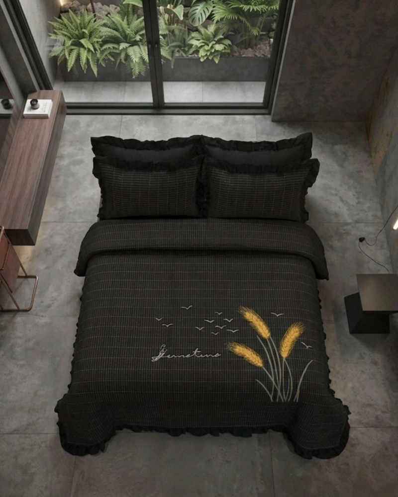 QUILT CUBRECAMA  VERANO ESTAMPADO FLORAL CON BOBOS 2 PLAZAS - 4