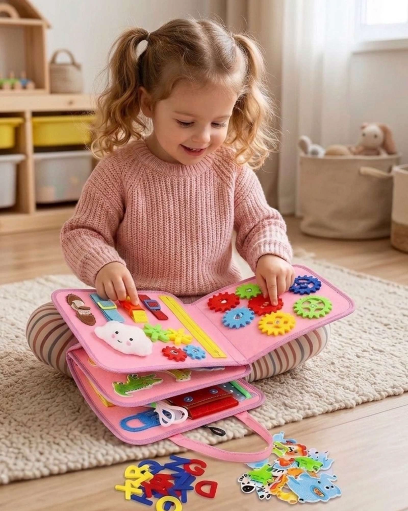 LIBRO SENSORIAL MONTESSORI 3 EN 1 JUGUETE EDUCATIVO DIDACTICO - 1