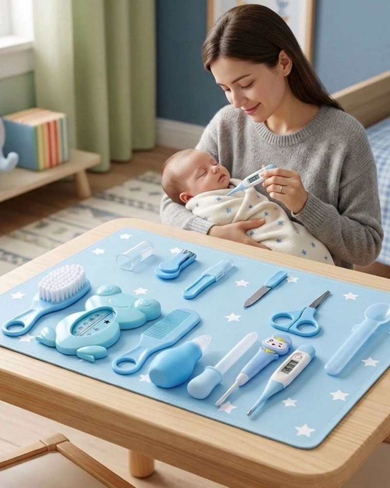 SET DE HIGIENE Y CUIDADO PARA BEBE 13 PIEZAS AZUL - 1