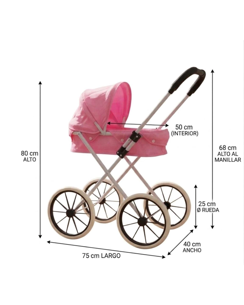COCHE DE MUÑECAS INFANTIL ESTILO CLASICO Y FUNCIONAL06 - 5