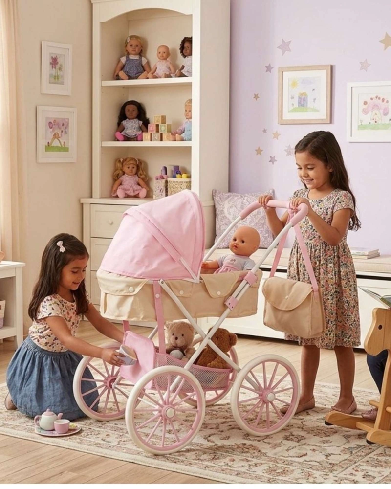 COCHE DE MUÑECAS INFANTIL BOLSO DE REGALO ESTILO CLASICO01 - 1