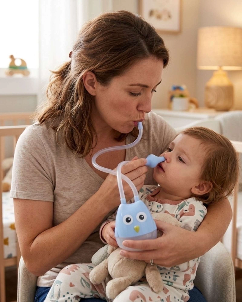 ASPIRADOR NASAL ALIVIO SUAVE Y DIVERTIDO PARA TU BEBE AZUL - 1