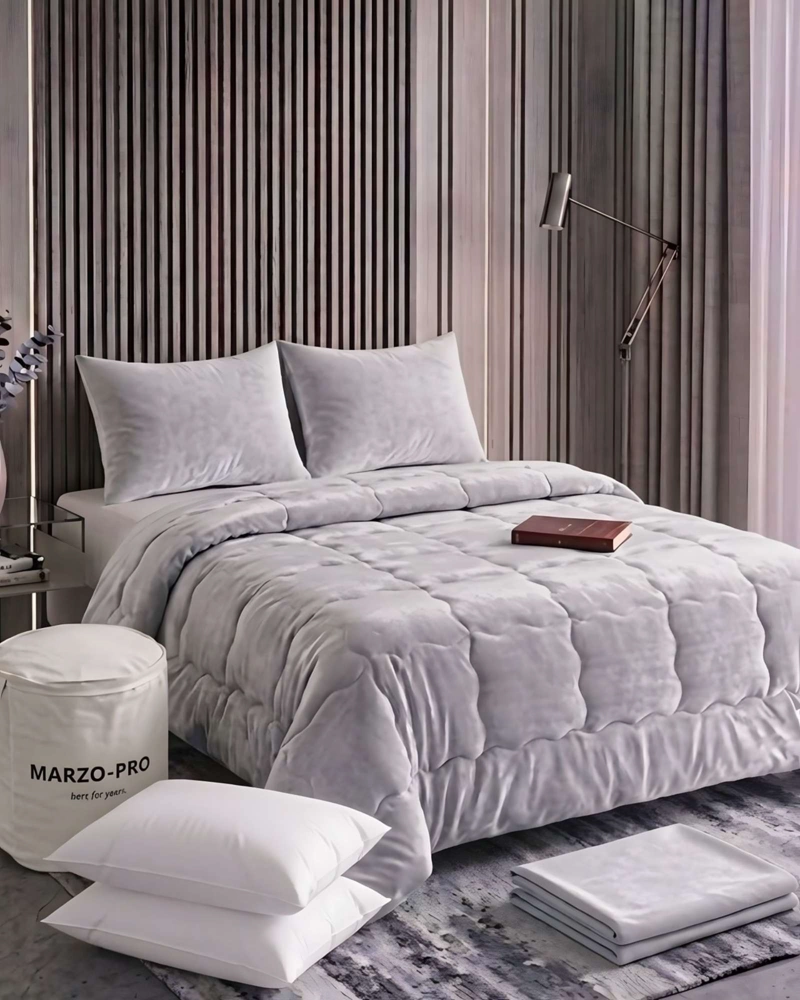 PLUMON CUBRECAMA CHIPORRO VELVET SOFT PREMIUM + SABANA BAJERA Y ALMOHADAS  PLAZA Y MEDIA 200X230CM - 1