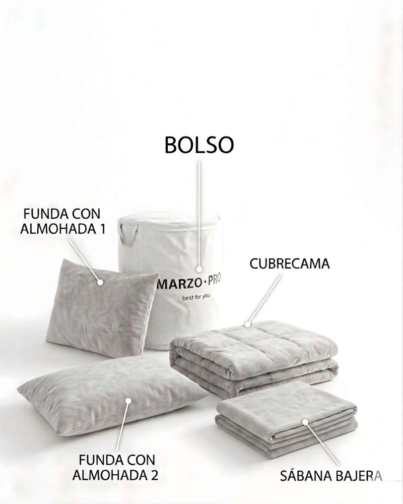 PLUMON CUBRECAMA CHIPORRO VELVET SOFT PREMIUM + SABANA BAJERA Y ALMOHADAS  PLAZA Y MEDIA 200X230CM - 6