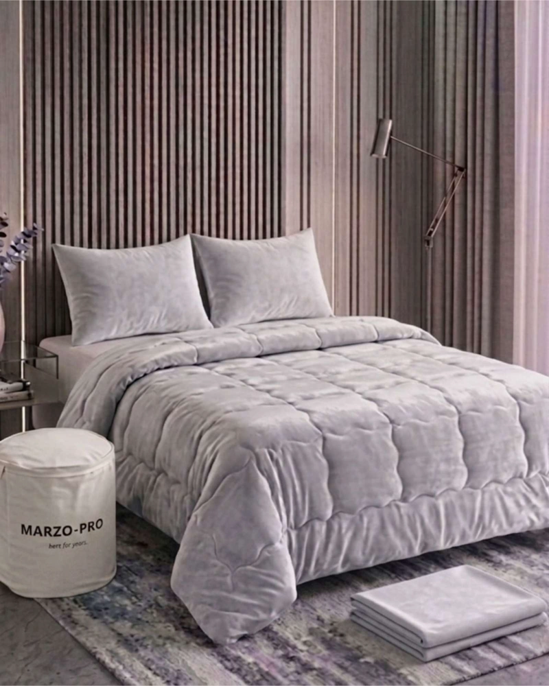 PLUMON CUBRECAMA CHIPORRO VELVET SOFT PREMIUM + SABANA BAJERA PLAZA Y MEDIA 200X230CM - 1