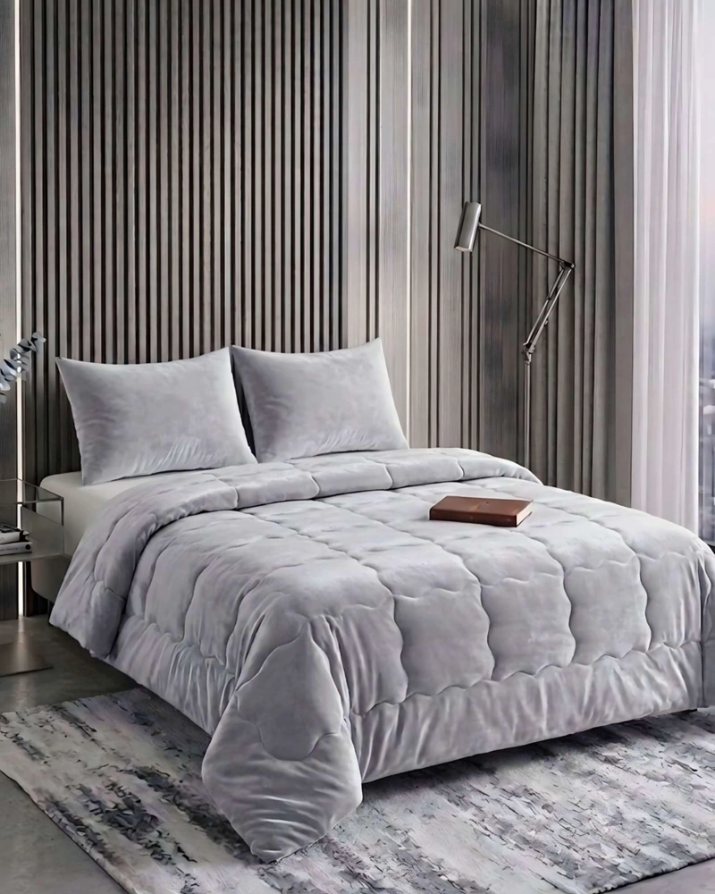 PLUMON CUBRECAMA CHIPORRO VELVET SOFT PREMIUM + SABANA BAJERA PLAZA Y MEDIA 200X230CM - 5