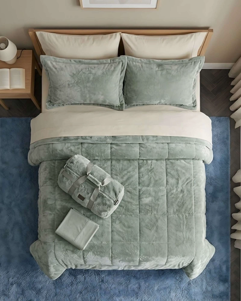 PLUMON CUBRECAMA CHIPORRO VELVET SOFT PREMIUM +  ALMOHADAS 230X250CM - 4