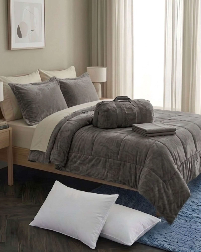 PLUMON CUBRECAMA CHIPORRO VELVET SOFT PREMIUM + ALMOHADAS 230X250CM - 2