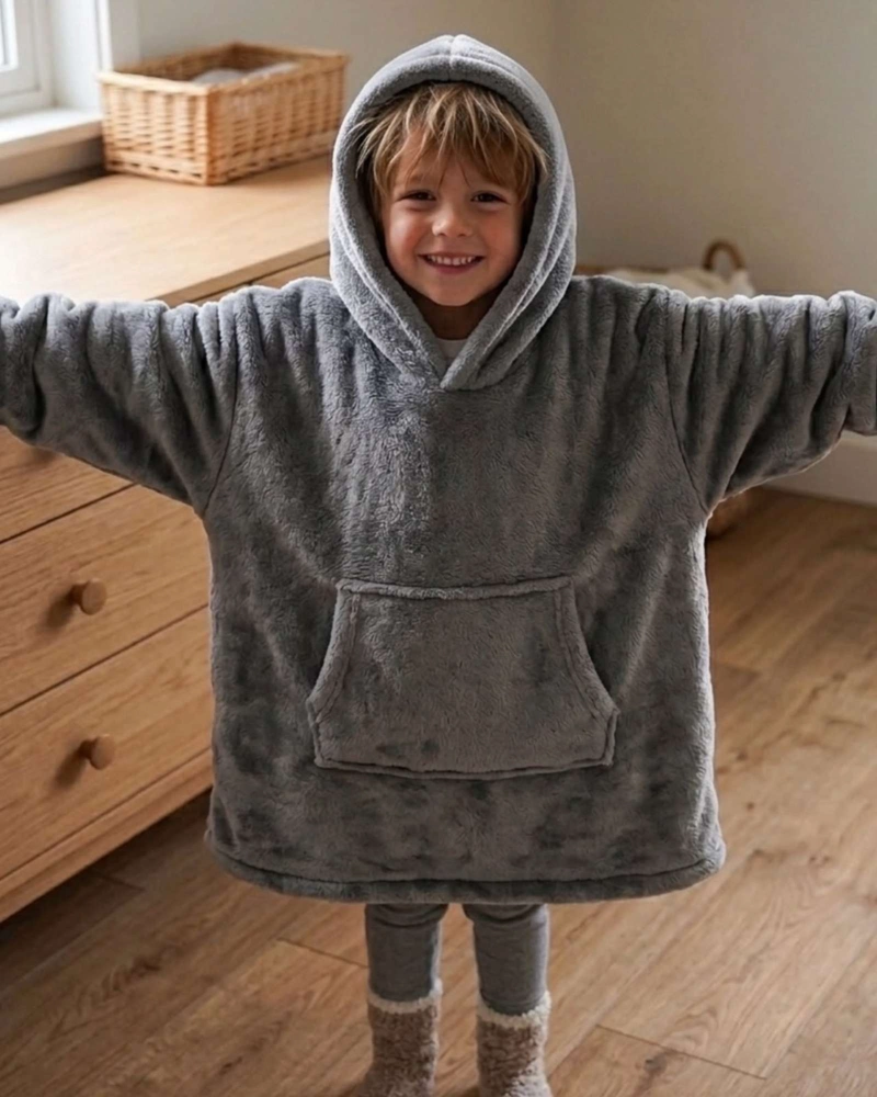 MAXI POLERON OVERSIZE PREMIUM EXTRA SUAVE Y TE RMICO NIÑO Y NIÑA - 1