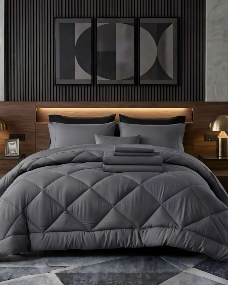 SET DE CUBRECAMA MAS JUEGO DE SABANAS ELEGANCIA Y CONFORT  KING 230X250CM - 4