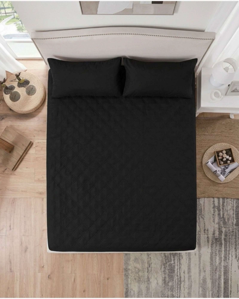 CUBRECOLCHON IMPERMEABLE ACOLCHADO AJUSTABLE + 2 FUNDA SUPERKING - 3