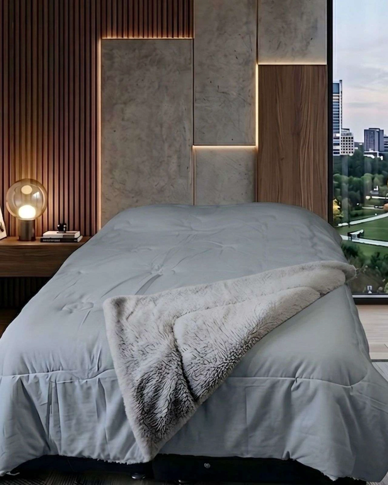 PLUMON DELGADO INVIERNO SHERPA  SUAVE  PREMIUM 2  PLAZA  200X230CM - 4