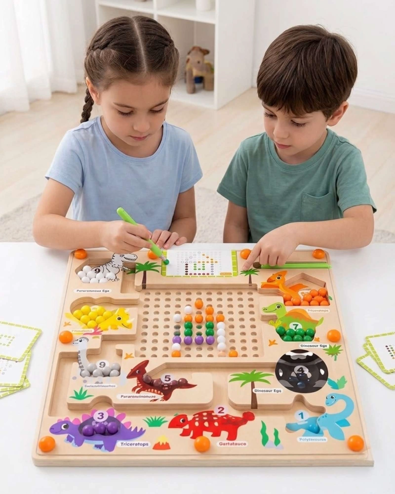 JUEGO DIDACTICO DE MADERA TABLERO MAGNE TICO DINOSAURIOS - 3