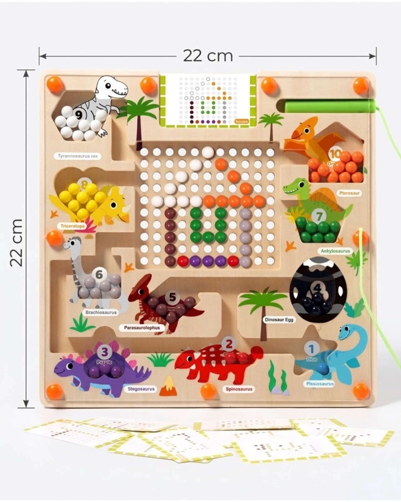 JUEGO DIDACTICO DE MADERA TABLERO MAGNE TICO DINOSAURIOS - 7