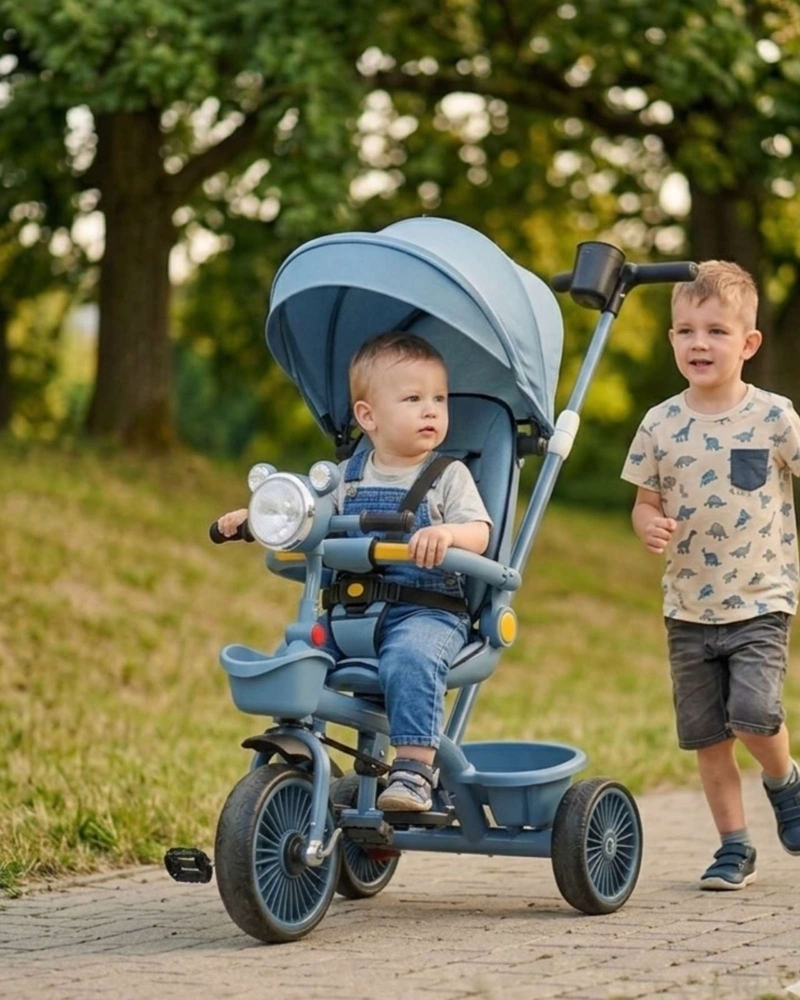 TRICICLO INFANTIL EVOLUTIVO 4 EN 1 CON CAPOTA SEGURO, PLEGABLE Y COMODO - 3