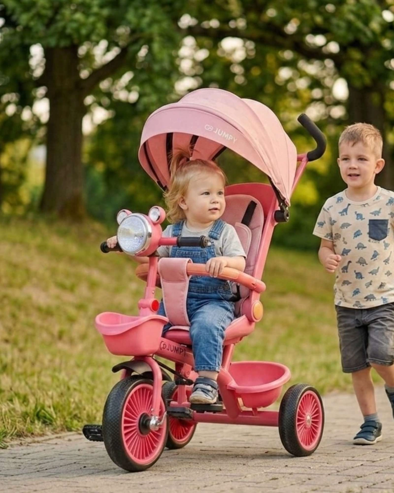 TRICICLO INFANTIL EVOLUTIVO 4 EN 1 CON CAPOTA SEGURO, PLEGABLE Y COMODO - 6