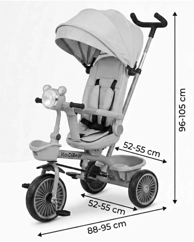 TRICICLO INFANTIL EVOLUTIVO 4 EN 1 CON CAPOTA SEGURO, PLEGABLE Y COMODO - 8