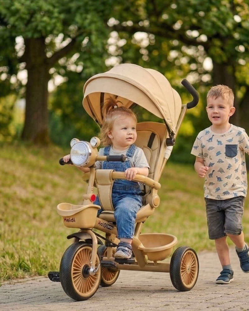 TRICICLO INFANTIL EVOLUTIVO 4 EN 1 CON CAPOTA SEGURO, PLEGABLE Y COMODO - 2