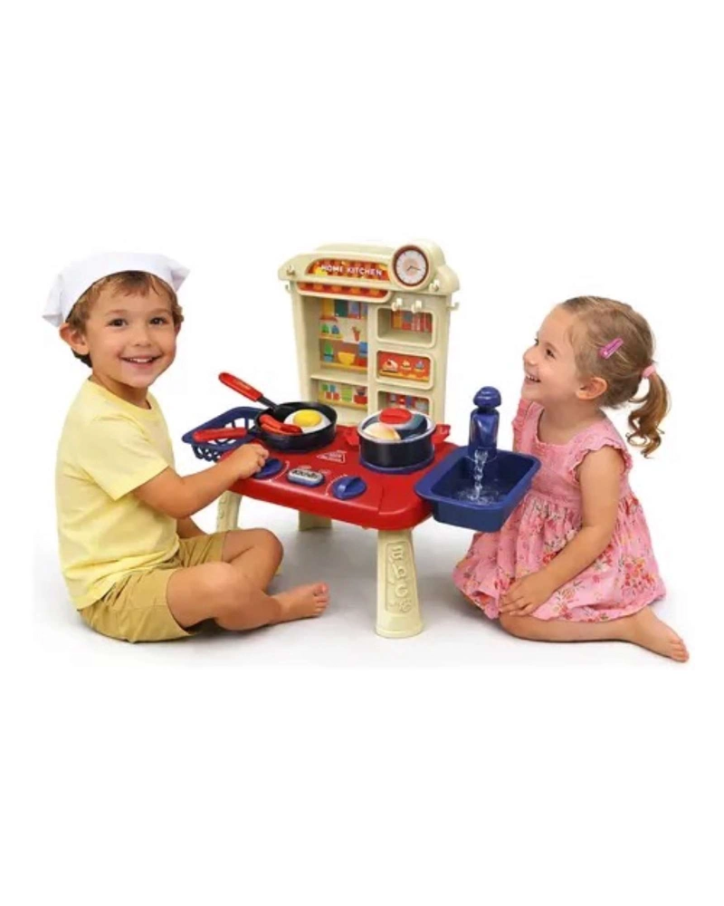 COCINITA DE JUGUETE INFANTIL HOME KITCHEN 34 PIEZAS CON FLUJO DE AGUA - 3