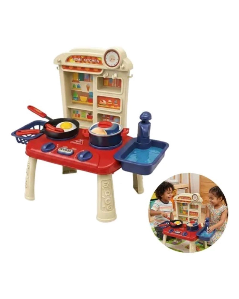 COCINITA DE JUGUETE INFANTIL HOME KITCHEN 34 PIEZAS CON FLUJO DE AGUA - 4