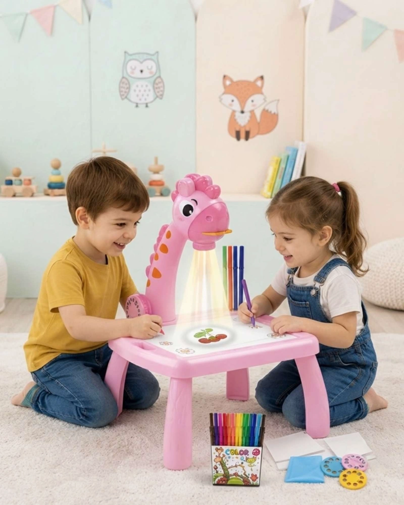 PROYECTOR DE PINTURA INFANTIL GIRAFA MESA DE DIBUJO CON LUZ Y SONIDO - 2