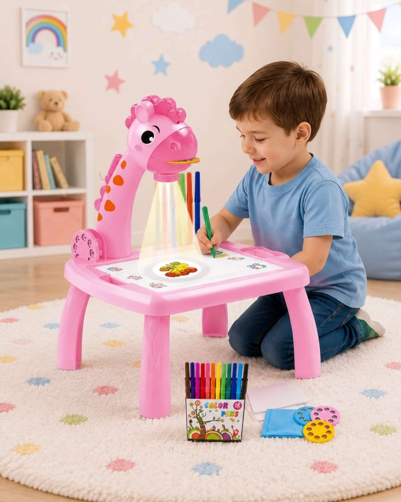 PROYECTOR DE PINTURA INFANTIL GIRAFA MESA DE DIBUJO CON LUZ Y SONIDO - 3