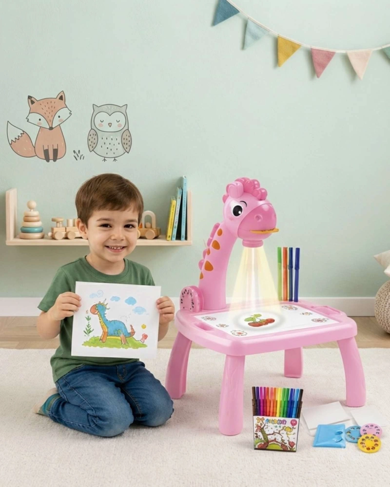 PROYECTOR DE PINTURA INFANTIL GIRAFA MESA DE DIBUJO CON LUZ Y SONIDO - 4