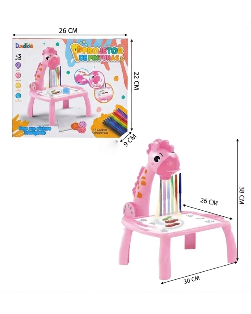 PROYECTOR DE PINTURA INFANTIL GIRAFA MESA DE DIBUJO CON LUZ Y SONIDO - 6