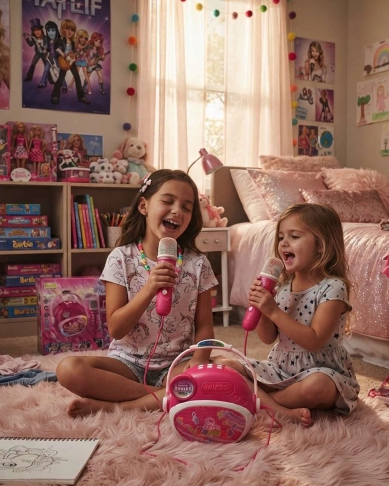 PARLANTE KARAOKE INFANTIL SMART STEREO CON MICROFONO INCLUIDO - 1