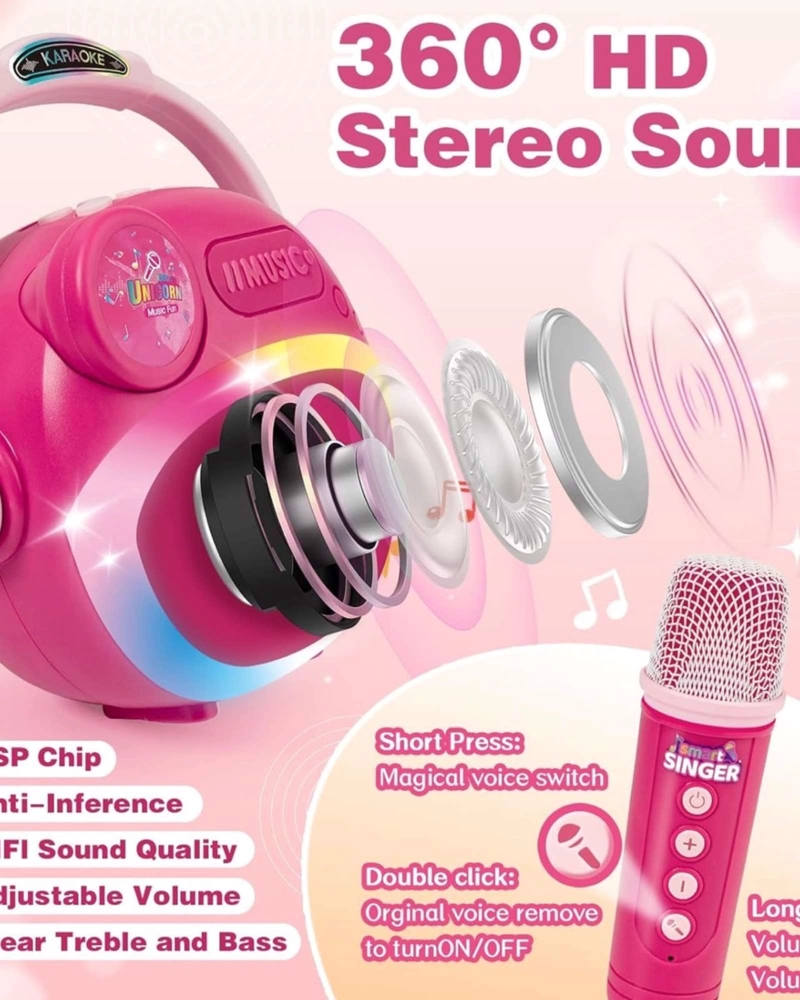 PARLANTE KARAOKE INFANTIL SMART STEREO CON MICROFONO INCLUIDO - 4