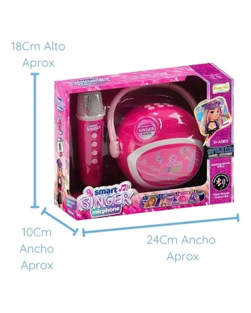 PARLANTE KARAOKE INFANTIL SMART STEREO CON MICROFONO INCLUIDO - 6