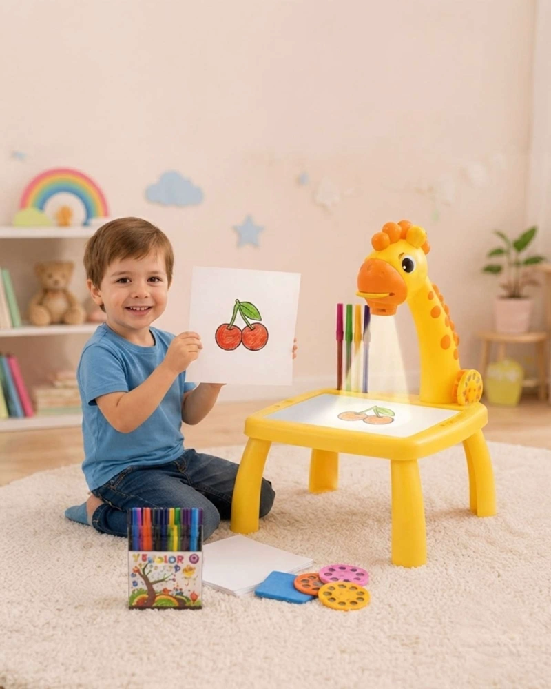 PROYECTOR DE PINTURA INFANTIL GIRAFA MESA DE DIBUJO CON LUZ Y SONIDO - 1