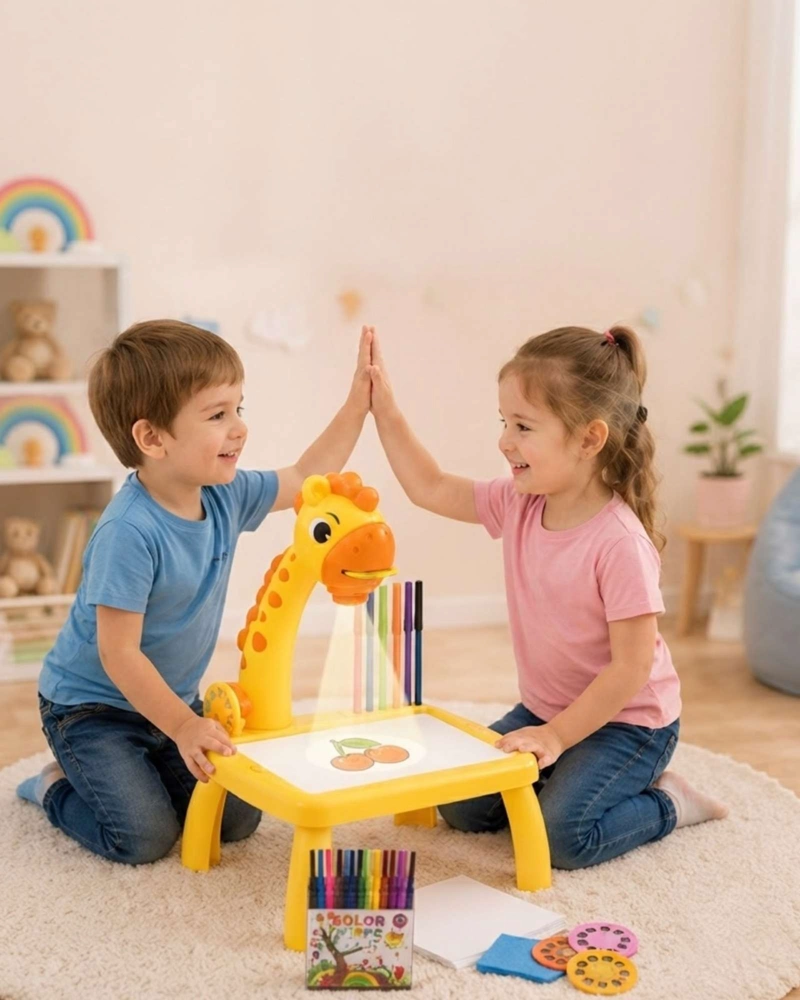 PROYECTOR DE PINTURA INFANTIL GIRAFA MESA DE DIBUJO CON LUZ Y SONIDO - 3