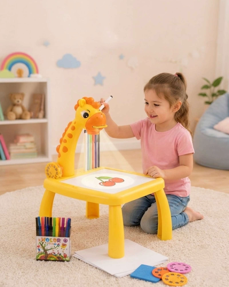 PROYECTOR DE PINTURA INFANTIL GIRAFA MESA DE DIBUJO CON LUZ Y SONIDO - 4