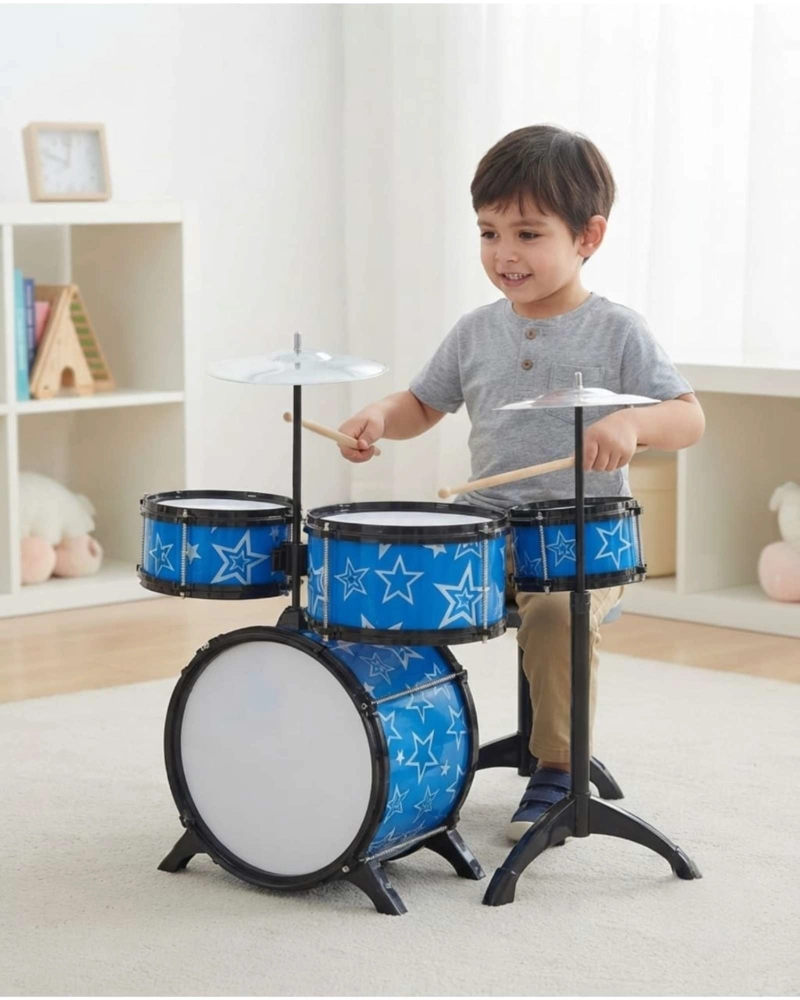 MINI BATERIA MUSICAL INFANTIL TAMBORES + PLATILLO - 1