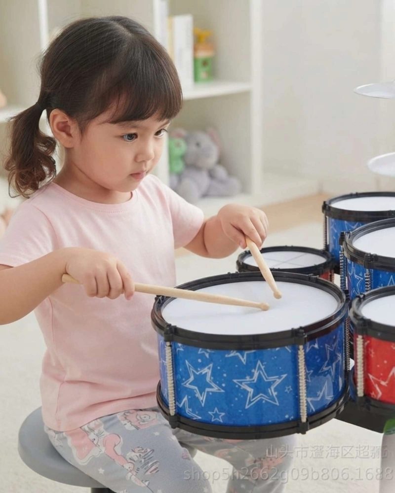 MINI BATERIA MUSICAL INFANTIL TAMBORES + PLATILLO - 2