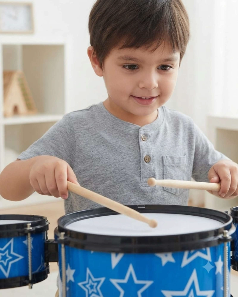 MINI BATERIA MUSICAL INFANTIL TAMBORES + PLATILLO - 3