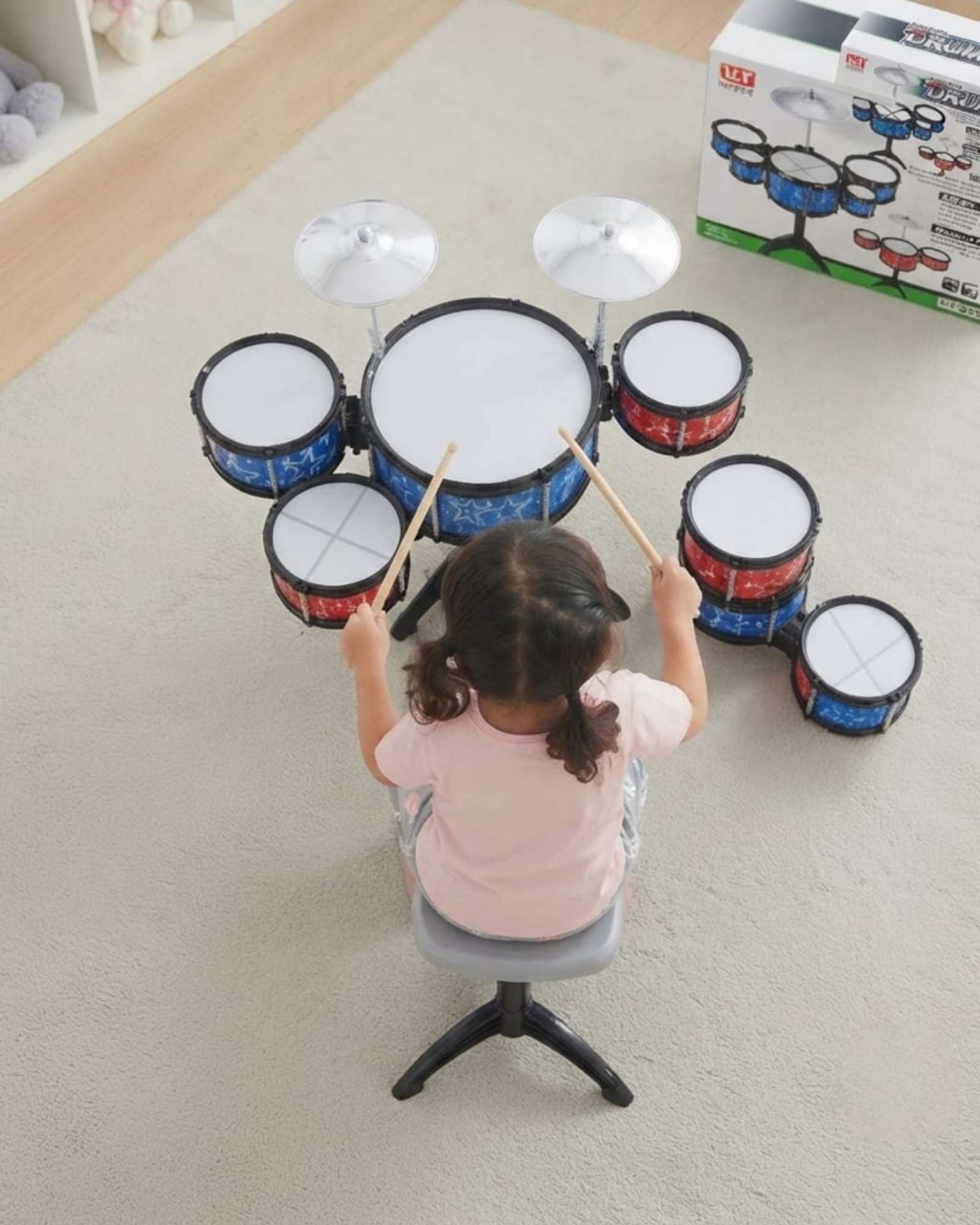 MINI BATERIA MUSICAL INFANTIL TAMBORES + PLATILLO - 4