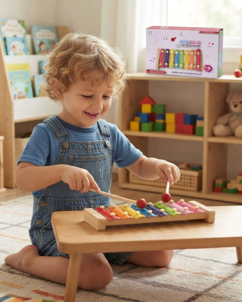 XILOFONO DE MADERA MUSICAL DE 8 NOTAS PARA NIÑOS JUGUETE EDUCATIVO - 1