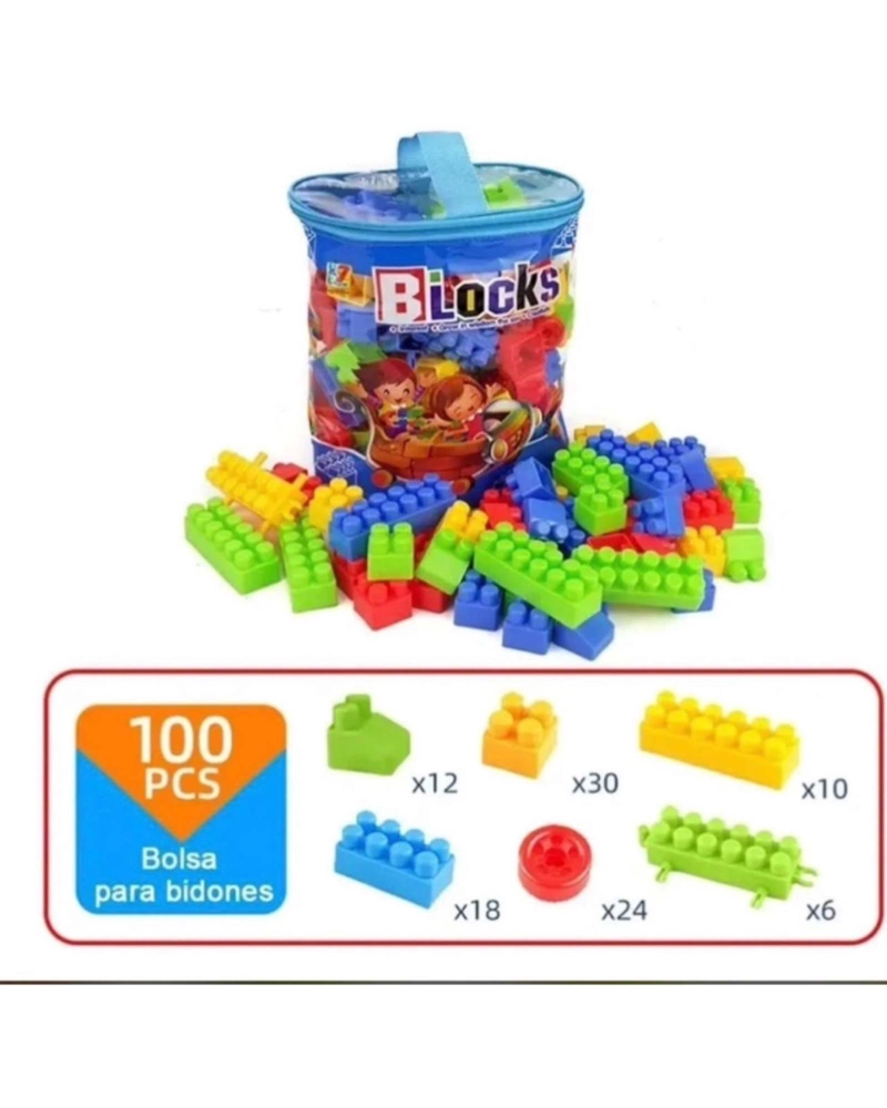 MALETA DE BLOQUES DE CONSTRUCCION INFANTIL 100 PIEZAS - 1