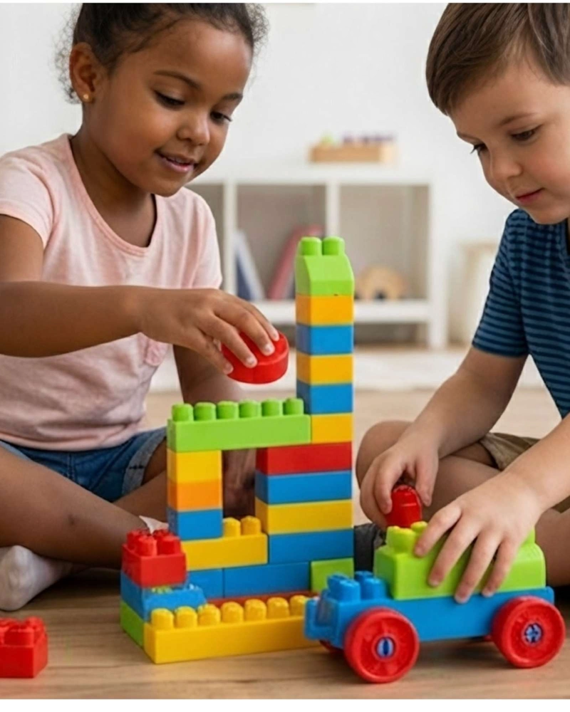 MALETA DE BLOQUES DE CONSTRUCCION INFANTIL 130 PIEZAS - 4