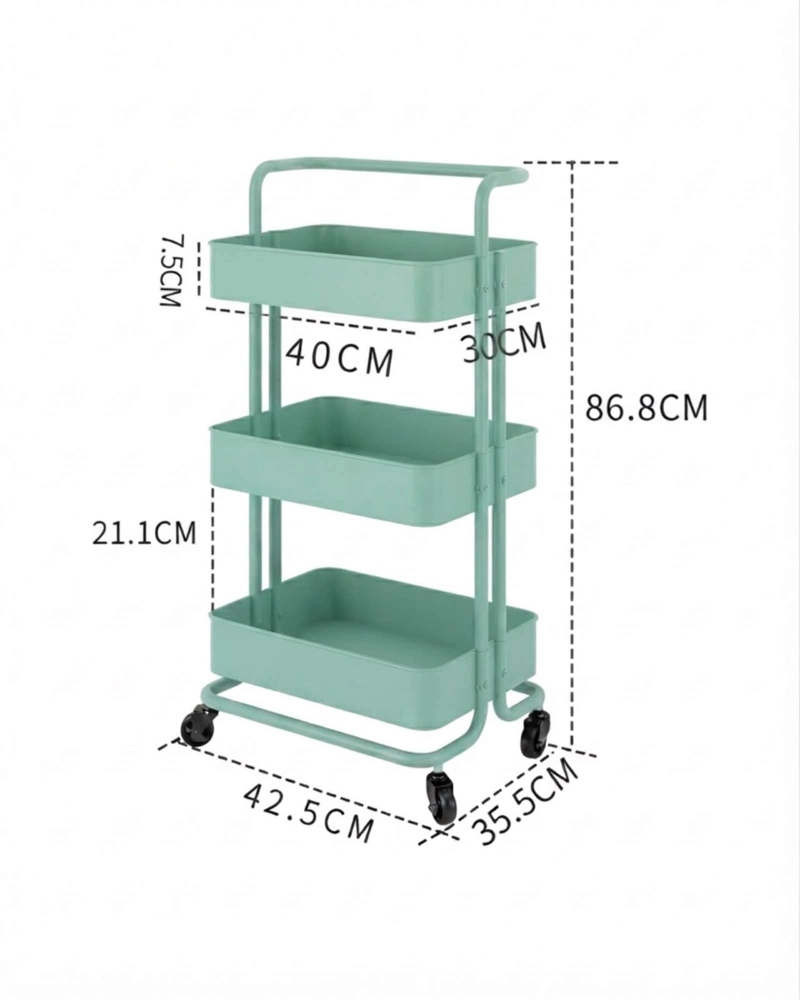 CARRITO ORGANIZADOR MULTIUSO 3 NIVELES CON RUEDAS - 6